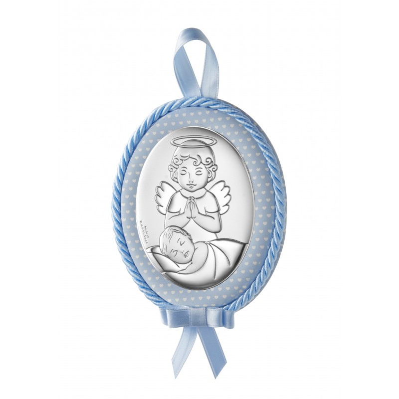 Medallon cuna angel 9x12 rosa