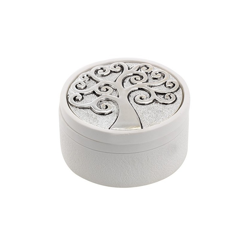 Caja redonda 7.5cms arbol