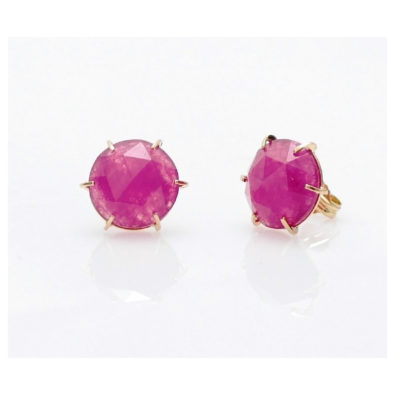 Pendientes piedra rosa