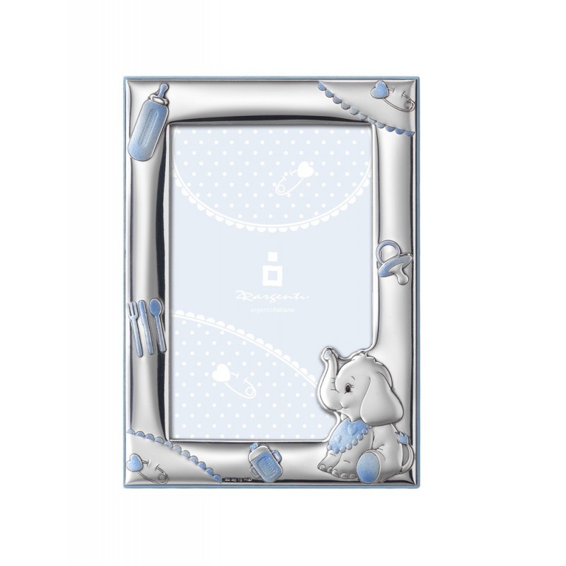 Marco fotos personalizado elefante 9x13 celeste 