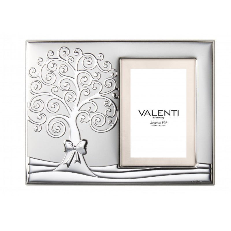 Marco fotos personalizado arbol de la vida 10x15 plata bilaminada