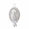 Medallon musical angel oval blanco
