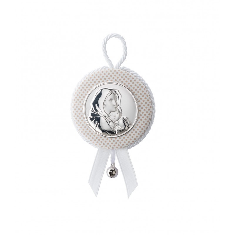 Medallon redondo virgen blanco