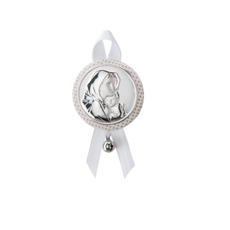 Medallon virgen blanco