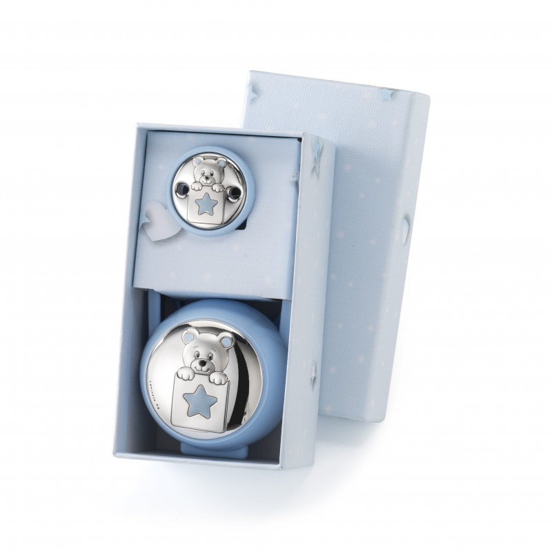 Set pinza p.chupetes oso estrella blanco