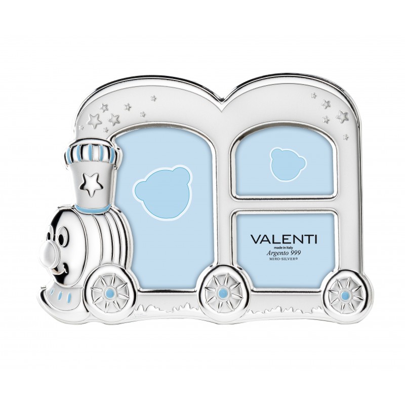 Marco fotos personalizado 12x12 tren celeste musical