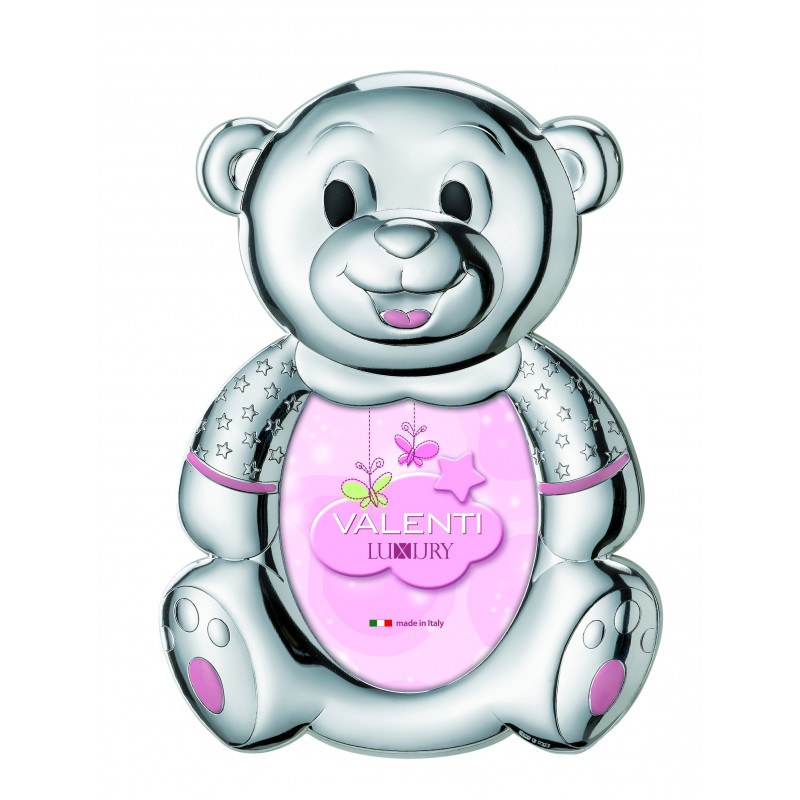 Marco fotos personalizado forma oso 9x13 rosa 