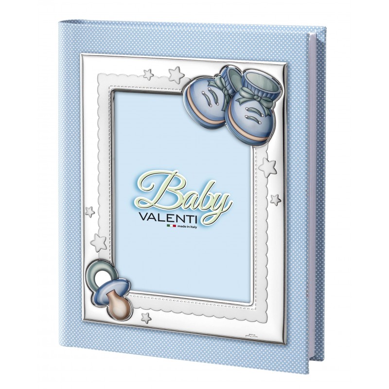 Albm. marco fotos personalizado ext. 20x25 celeste zapatitos