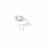 Pinza chupete rosa oval con plata