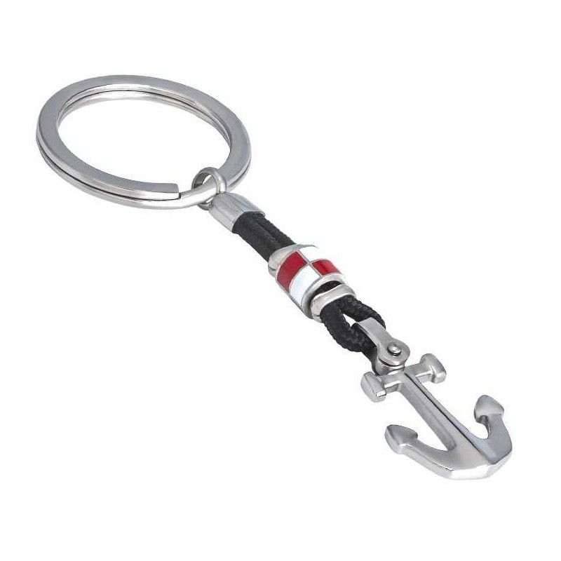 Llavero ancla detalle rojo