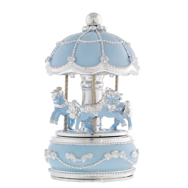 Carrousel musical caballos celeste 10x18