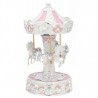 Carrousel caballos ceramica rosa 12x26cms