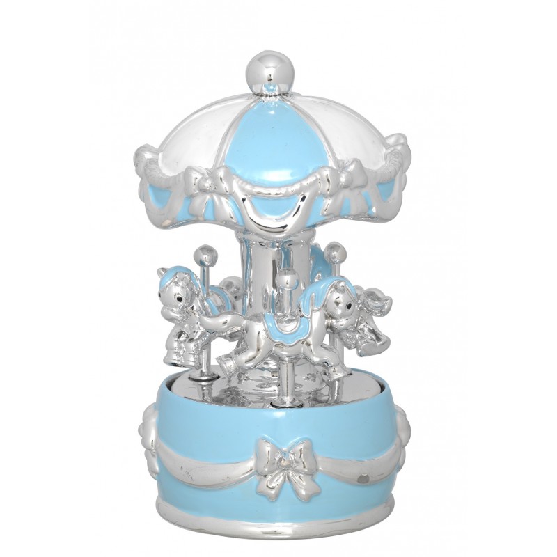 Carrousel musical caballos celeste 9x17