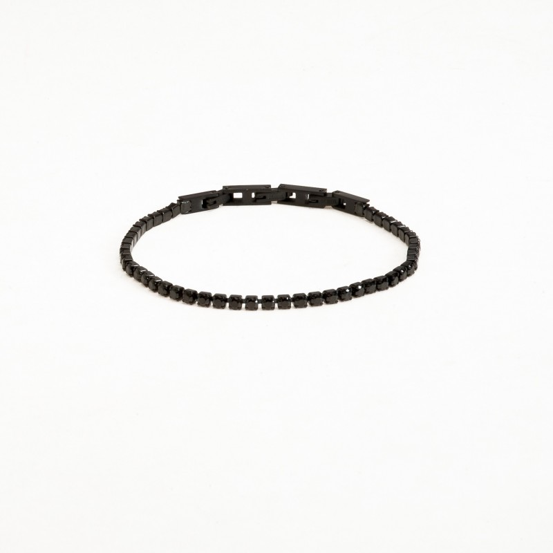 Pulsera brillantes caballero negra