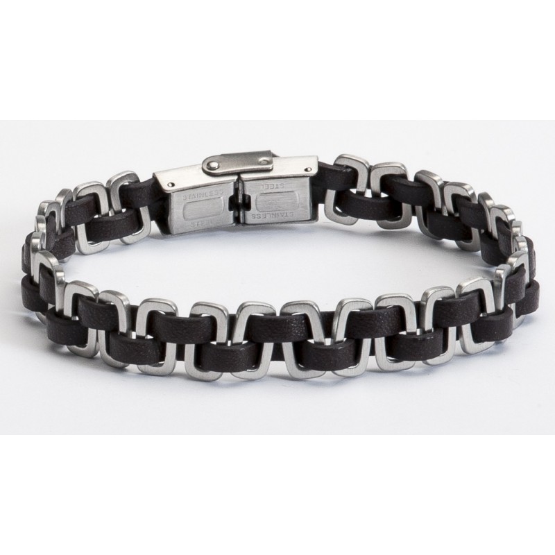 Pulsera caballero piel marron