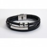 Pulsera piel negra caballero