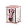 Hucha Minnie Mouse Rosa laminado plata 8x8x11cm Personalizado en Plata Bilaminada Personalizado en Plata Bilaminada