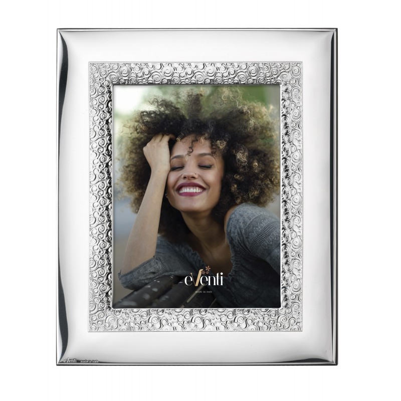 Marco fotos personalizado greca 18x24 plata bilaminada