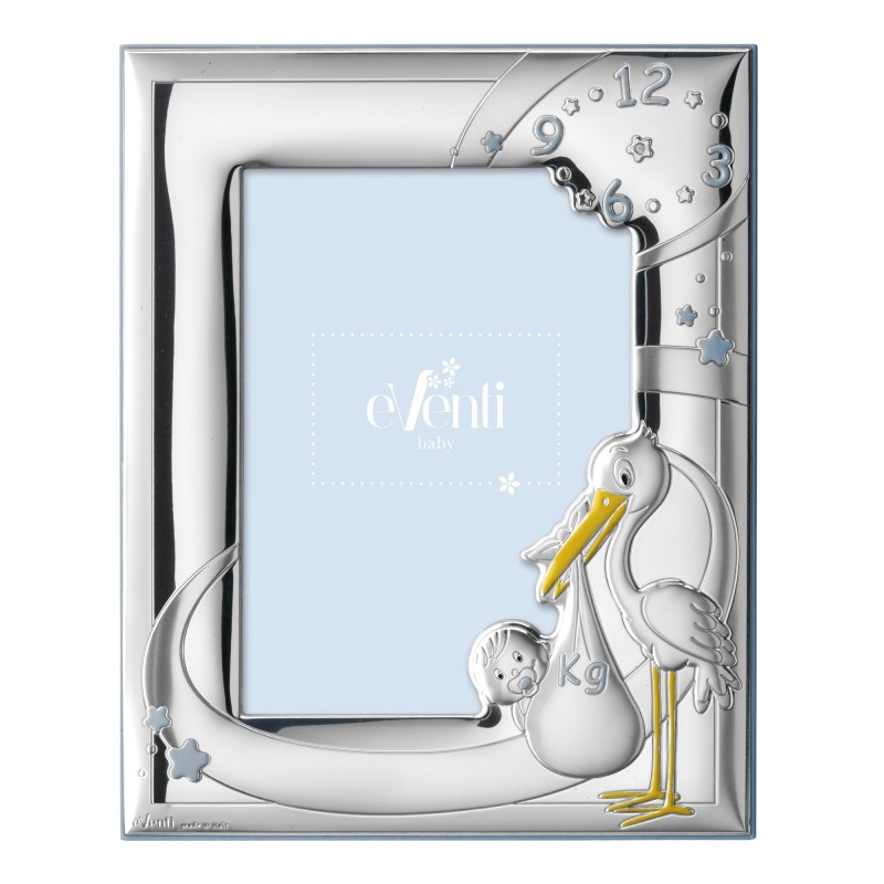 Marco fotos personalizado cigüeña 10x15 celeste