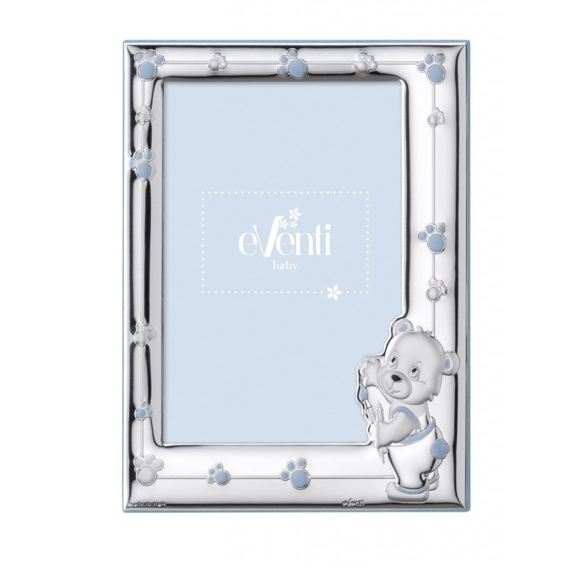 Marco fotos personalizado oso pintor 15x20 celeste