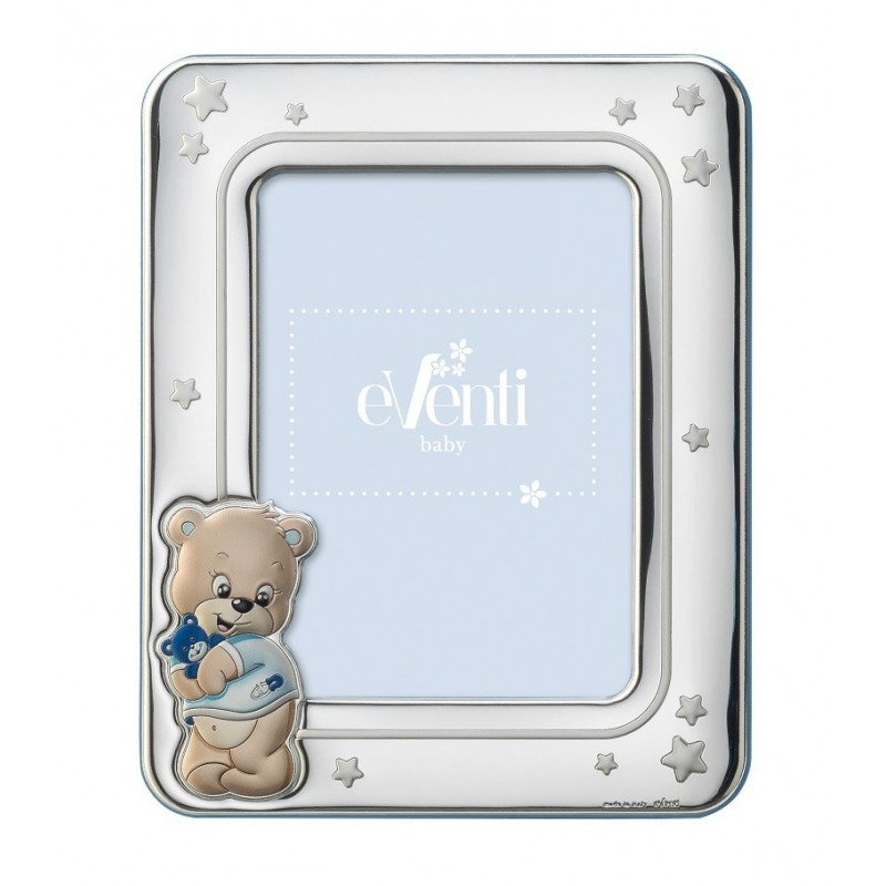 Marco fotos personalizado oso-osito 10x15 celeste