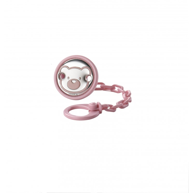 Pinza chupetes oso celeste con plata