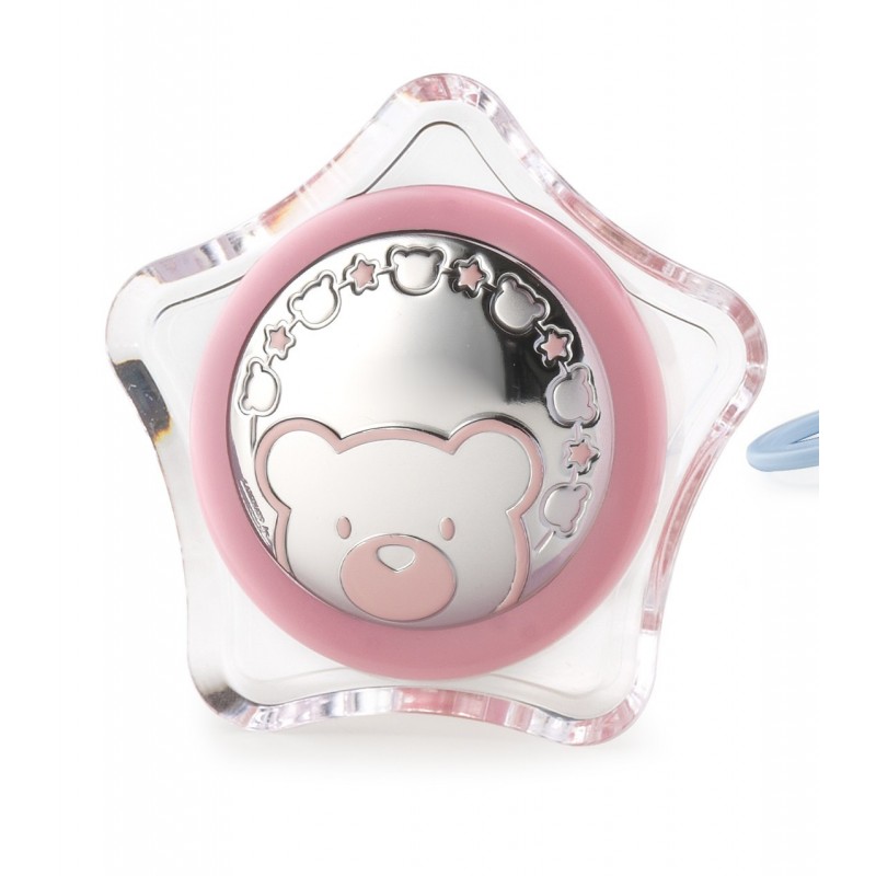 Luz nocturna rosa oso estrella