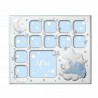 Marco fotos personalizado primer año oso nube celeste 27x33