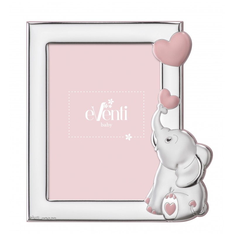 Marco fotos personalizado elefante corazón rosa 13x18