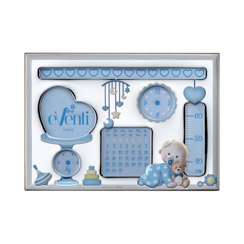 Marco fotos personalizado peso fecha celeste