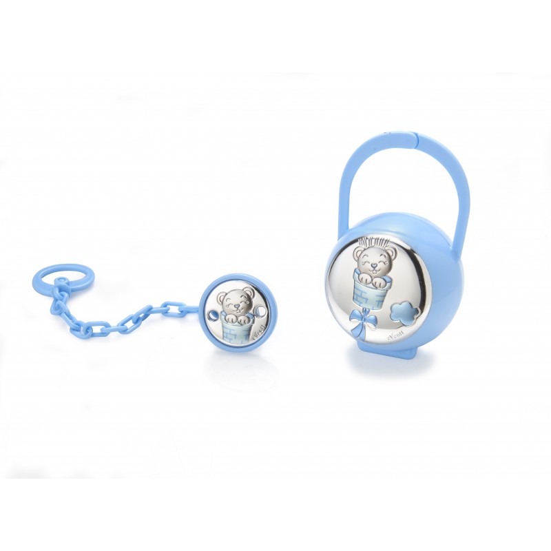 Set pinzap.chupetes oso globo celeste