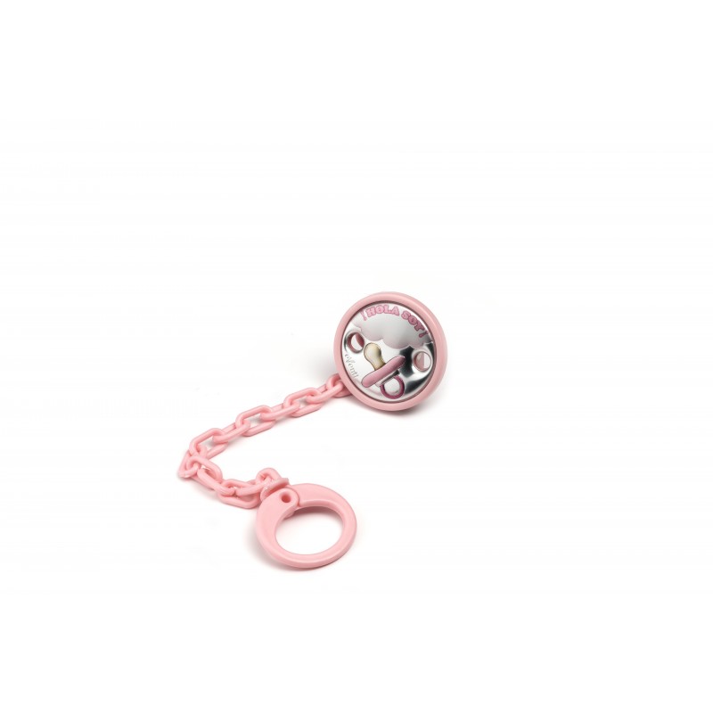Pinza chupete rosa chupete con plata