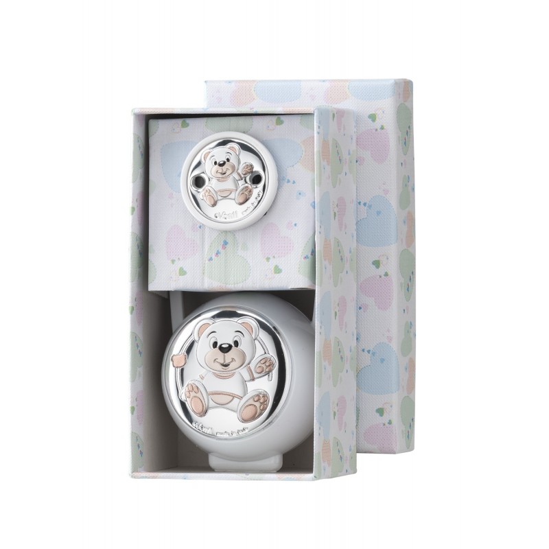 Set pinza p.chupetes oso blanco