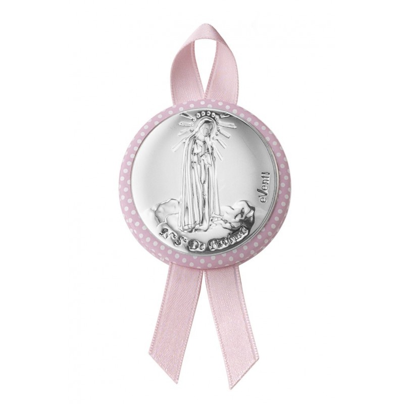 Medallon virgen fatima blanco 7.5cm