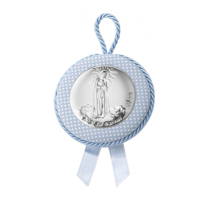 Medallon 5.5cms virgen fatima blanco