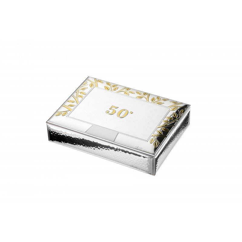 Caja 50 aniversario 13x9x4 personalizada para bodas oro
