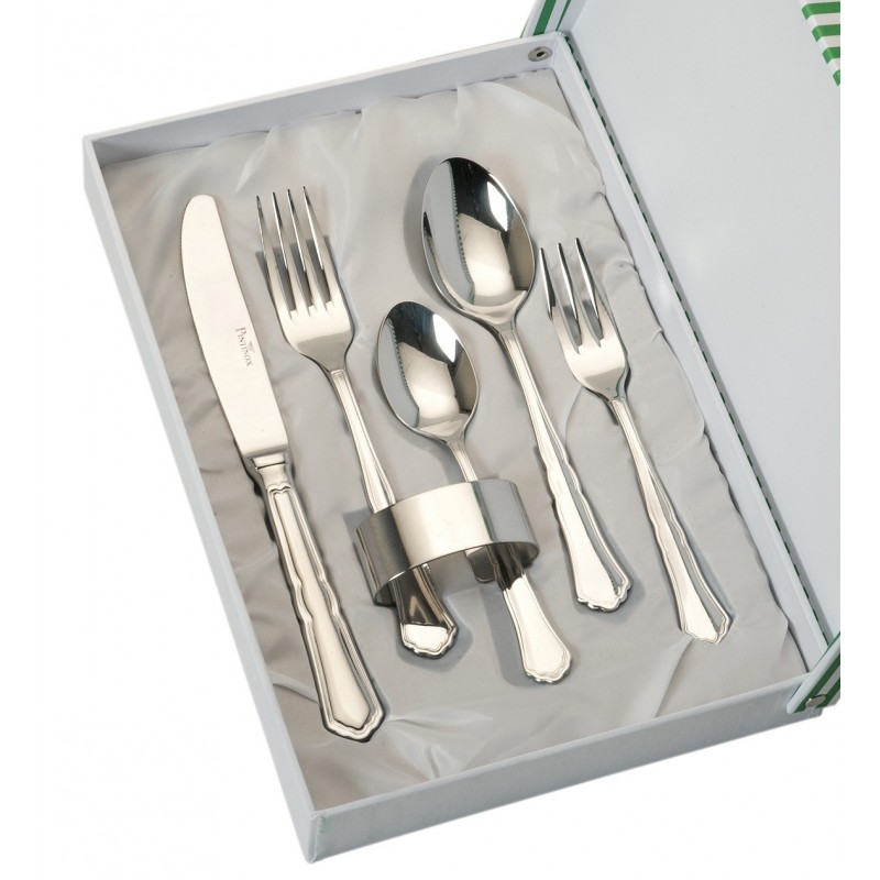 Estuche 5 cubiertos y servilletero beige Personalizados