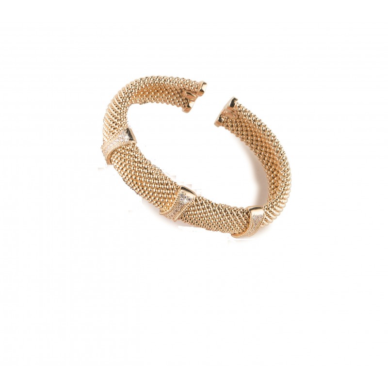 Pulsera rigida dorada circonitas