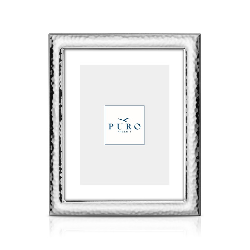 Marco fotos personalizado linea vegas 9x13 martele plata bilaminada