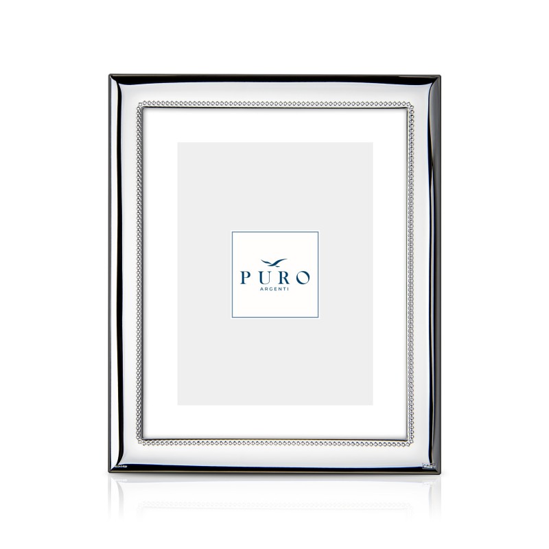 Marco fotos personalizado linea jupiter 9x13 ondas plata bilaminada