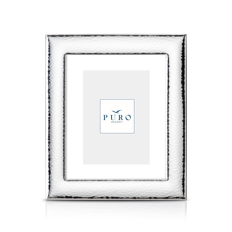 Marco fotos personalizado linea vegas 10x15 martele mate plata bilaminada