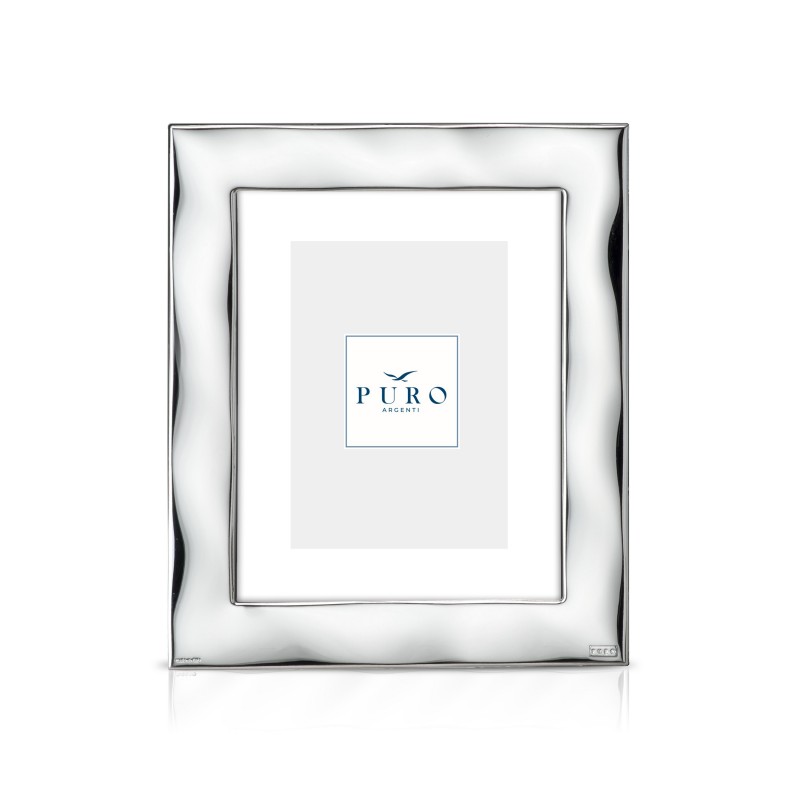 Marco fotos personalizado linea orion 15x20 onda plata bilaminada