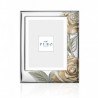 Marco fotos personalizado rosas esmalte 15x20 plata bilaminada