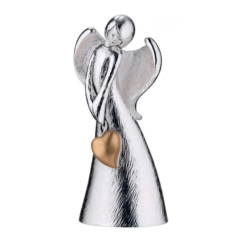 Angel amor adorno navidad resina bañada en plata 12 cms. perfecta para decoración y regalo