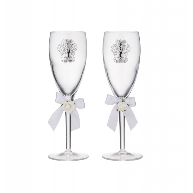 **SET 2 COPAS CHAMPAGNA ARBOL VIDA ALIANZAS
