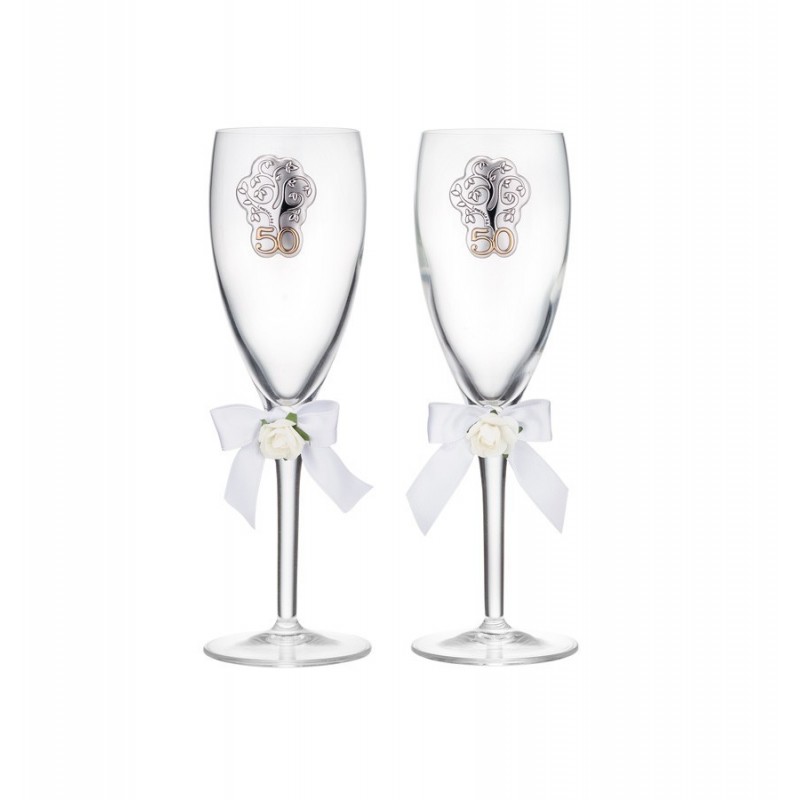 **SET 2 COPAS CHAMPAGNE ARBOL VIDA 50 ANIV.