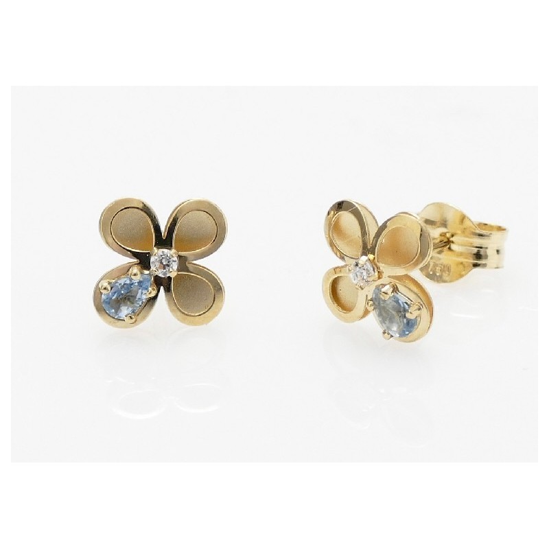 Pendientes flor azul