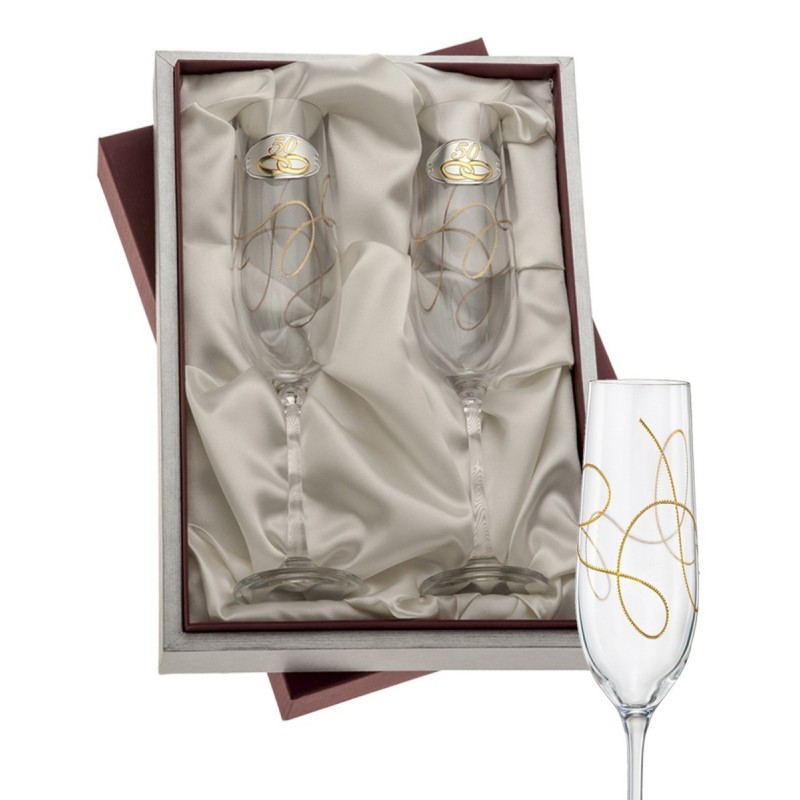 ESTUCHE COPAS DECORAC. ORO C. BOHEMIA 50 ANIV.