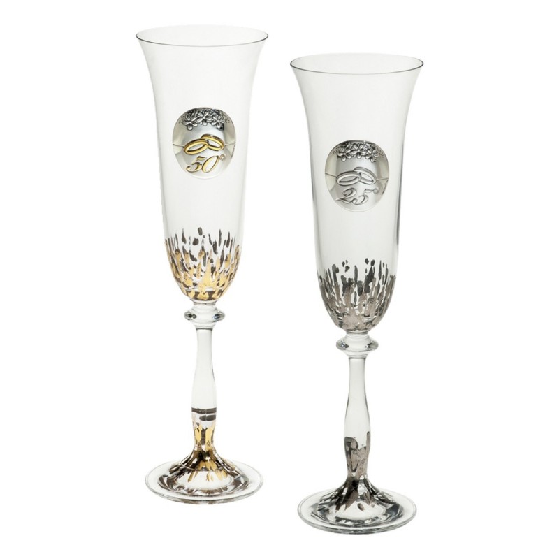 ESTUCHE 2 COPAS ALIANZAS DECORA. ARTESANAL