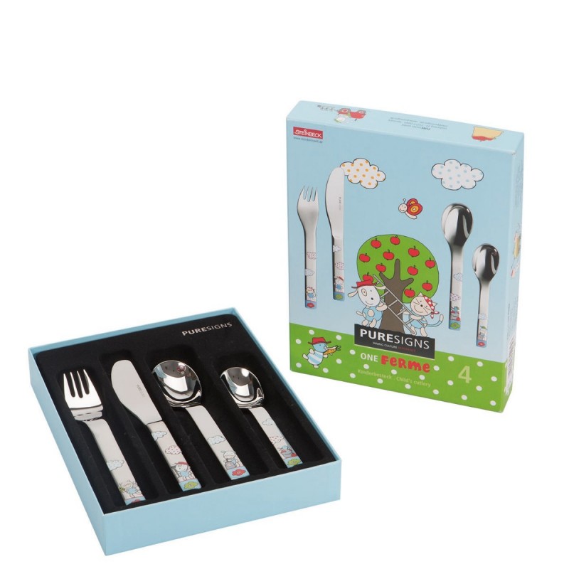 SET CUBIERTOS FERME ANIMALES 4 PCS